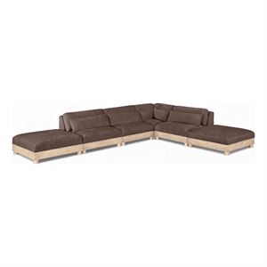 Meridian Furniture Turin 160&quot Brown Chenille Fabric 6pc. Modular Sectional