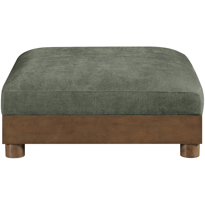 Meridian Furniture Turin Green Chenille Fabric Upholstered Modular Ottoman