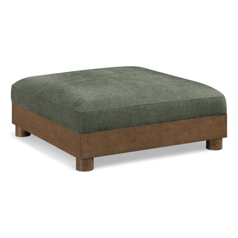 Meridian Furniture Turin Green Chenille Fabric Upholstered Modular Ottoman