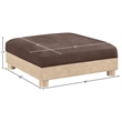 Meridian Furniture Turin Brown Chenille Fabric Upholstered Modular Ottoman