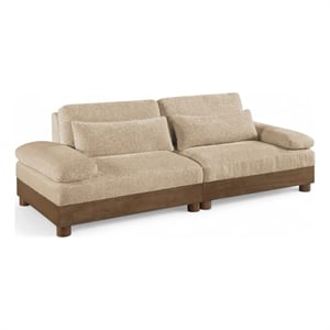 Meridian Furniture Turin 95.5&quot Beige Chenille Fabric 2pc. Modular Loveseat