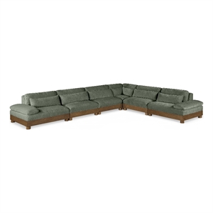 Meridian Furniture Turin 167.75&quot Green Chenille Fabric 6pc. Modular Sectional