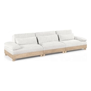 Meridian Furniture Turin 135.5&quot Cream Chenille Fabric 3pc. Modular Sofa