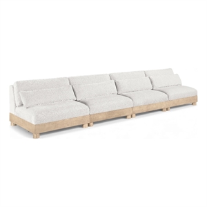Meridian Furniture Turin 160&quot Cream Chenille Fabric 4pc. Modular Sofa