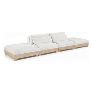 Meridian Furniture Turin 160&quot Cream Chenille Fabric 4pc. Modular Sofa