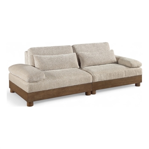 Meridian Furniture Turin 95.5&quot Taupe Chenille Fabric 2pc. Modular Loveseat
