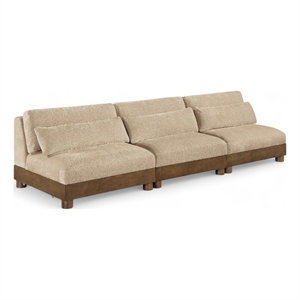 Meridian Furniture Turin 120&quot Beige Chenille Fabric 3pc. Modular Sofa