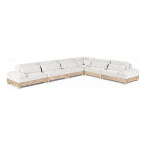 Meridian Furniture Turin 167.75&quot Cream Chenille Fabric 6pc. Modular Sectional