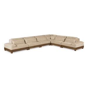 Meridian Furniture Turin 167.75&quot Beige Chenille Fabric 6pc. Modular Sectional