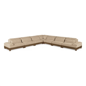 Meridian Furniture Turin 167.75&quot Beige Chenille Fabric 7pc. Modular Sectional