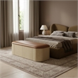 Meridian Furniture Velden Cognac Vegan Leather Upholstered Storage Bench