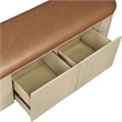 Meridian Furniture Velden Cognac Vegan Leather Upholstered Storage Bench