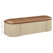Meridian Furniture Velden Cognac Vegan Leather Upholstered Storage Bench