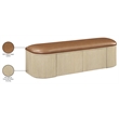 Meridian Furniture Velden Cognac Vegan Leather Upholstered Storage Bench