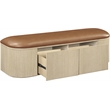 Meridian Furniture Velden Cognac Vegan Leather Upholstered Storage Bench