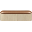 Meridian Furniture Velden Cognac Vegan Leather Upholstered Storage Bench