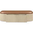 Meridian Furniture Velden Cognac Vegan Leather Upholstered Storage Bench