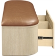 Meridian Furniture Velden Cognac Vegan Leather Upholstered Storage Bench