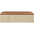 Meridian Furniture Velden Cognac Vegan Leather Upholstered Storage Bench