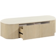 Meridian Furniture Velden Cream Vegan Leather Upholstered Storage Bench