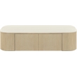 Meridian Furniture Velden Cream Vegan Leather Upholstered Storage Bench