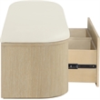 Meridian Furniture Velden Cream Vegan Leather Upholstered Storage Bench