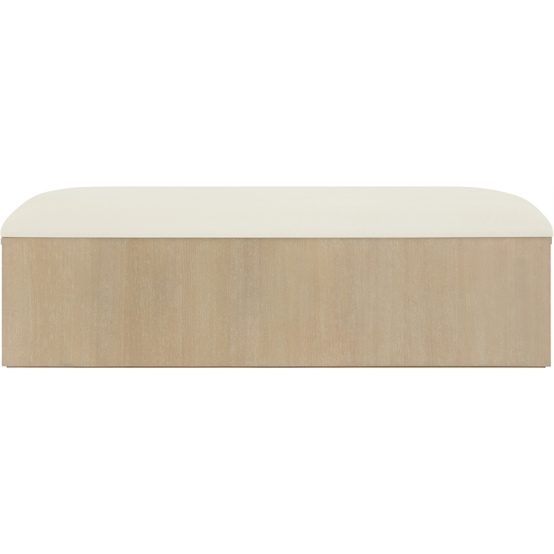 Meridian Furniture Velden Cream Vegan Leather Upholstered Storage Bench