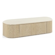 Meridian Furniture Velden Cream Vegan Leather Upholstered Storage Bench