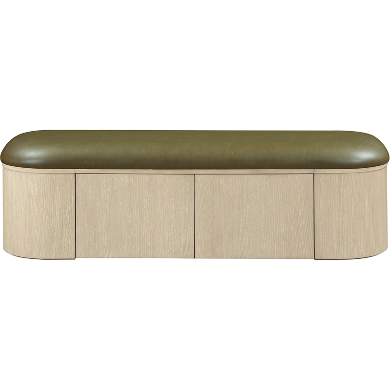 Meridian Furniture Velden Olive Vegan Leather Upholstered Storage Bench