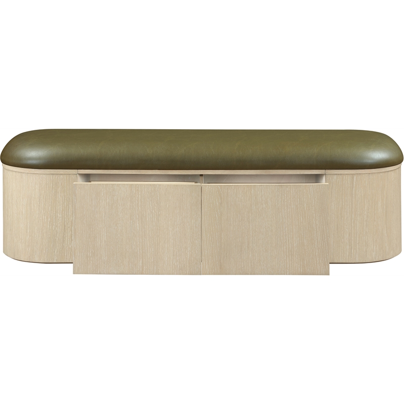 Meridian Furniture Velden Olive Vegan Leather Upholstered Storage Bench