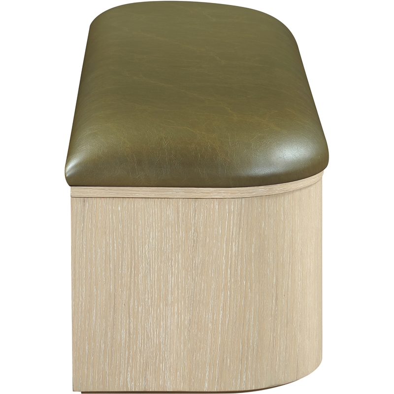 Meridian Furniture Velden Olive Vegan Leather Upholstered Storage Bench
