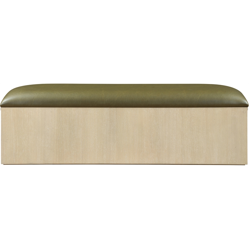 Meridian Furniture Velden Olive Vegan Leather Upholstered Storage Bench