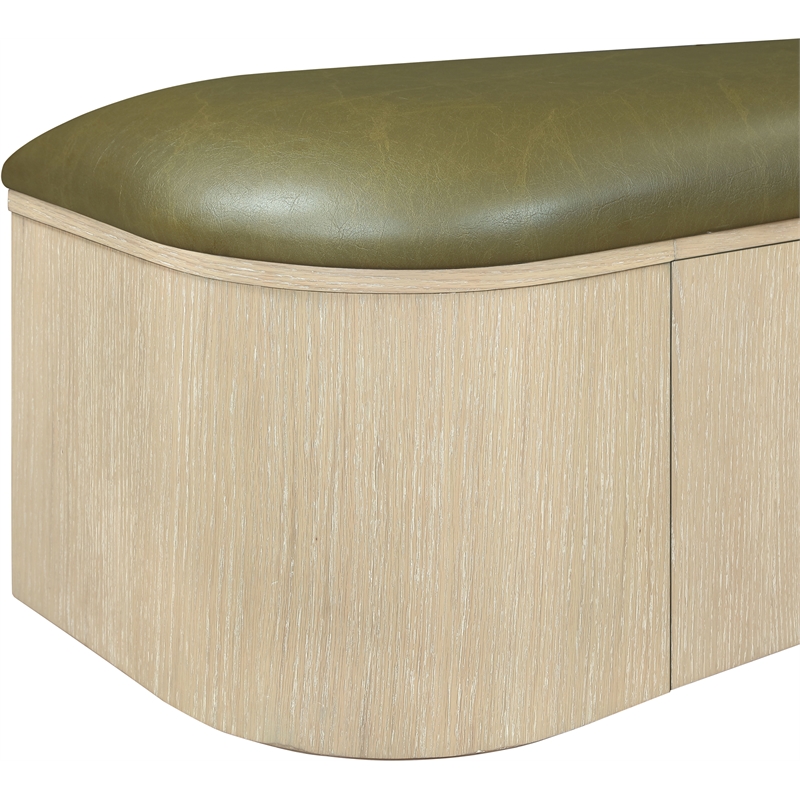 Meridian Furniture Velden Olive Vegan Leather Upholstered Storage Bench