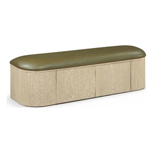 Meridian Furniture Velden Olive Vegan Leather Upholstered Storage Bench