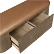 Meridian Furniture Velden Cognac Vegan Leather Upholstered Storage Bench