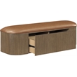 Meridian Furniture Velden Cognac Vegan Leather Upholstered Storage Bench
