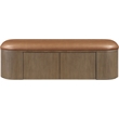 Meridian Furniture Velden Cognac Vegan Leather Upholstered Storage Bench