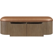 Meridian Furniture Velden Cognac Vegan Leather Upholstered Storage Bench