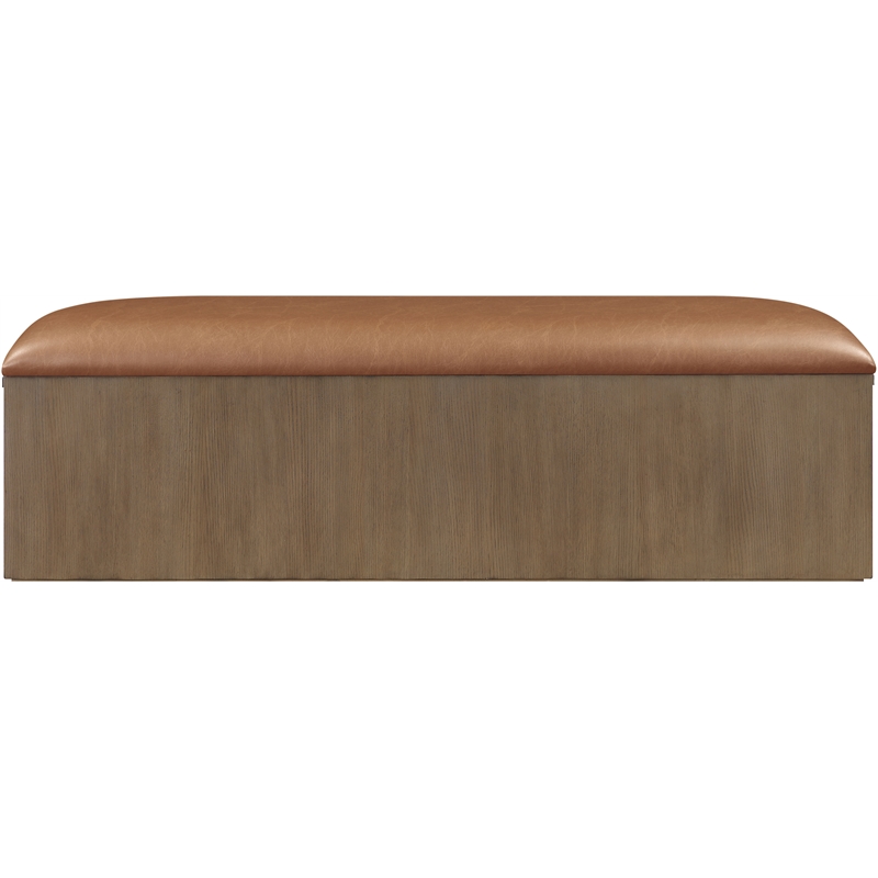 Meridian Furniture Velden Cognac Vegan Leather Upholstered Storage Bench