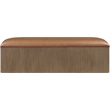 Meridian Furniture Velden Cognac Vegan Leather Upholstered Storage Bench