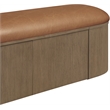 Meridian Furniture Velden Cognac Vegan Leather Upholstered Storage Bench