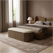 Meridian Furniture Velden Cream Vegan Leather Upholstered Storage Bench