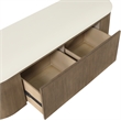 Meridian Furniture Velden Cream Vegan Leather Upholstered Storage Bench