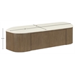 Meridian Furniture Velden Cream Vegan Leather Upholstered Storage Bench
