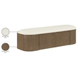 Meridian Furniture Velden Cream Vegan Leather Upholstered Storage Bench