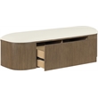 Meridian Furniture Velden Cream Vegan Leather Upholstered Storage Bench