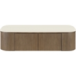 Meridian Furniture Velden Cream Vegan Leather Upholstered Storage Bench