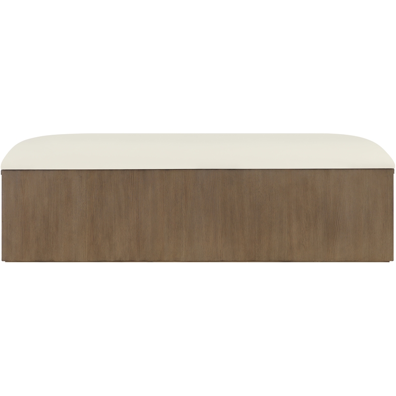 Meridian Furniture Velden Cream Vegan Leather Upholstered Storage Bench