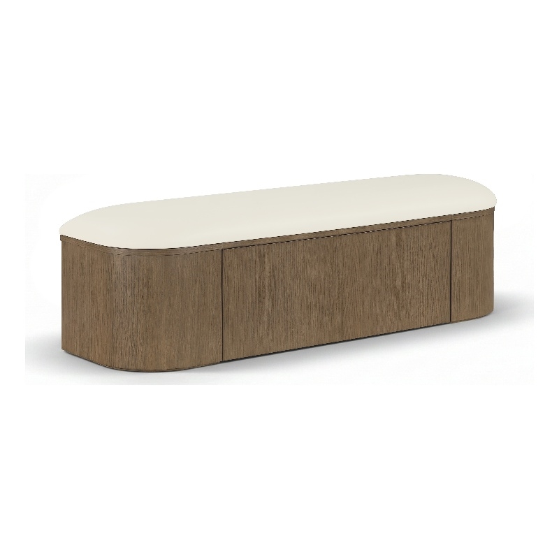 Meridian Furniture Velden Cream Vegan Leather Upholstered Storage Bench