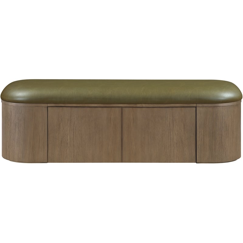 Meridian Furniture Velden Olive Vegan Leather Upholstered Storage Bench